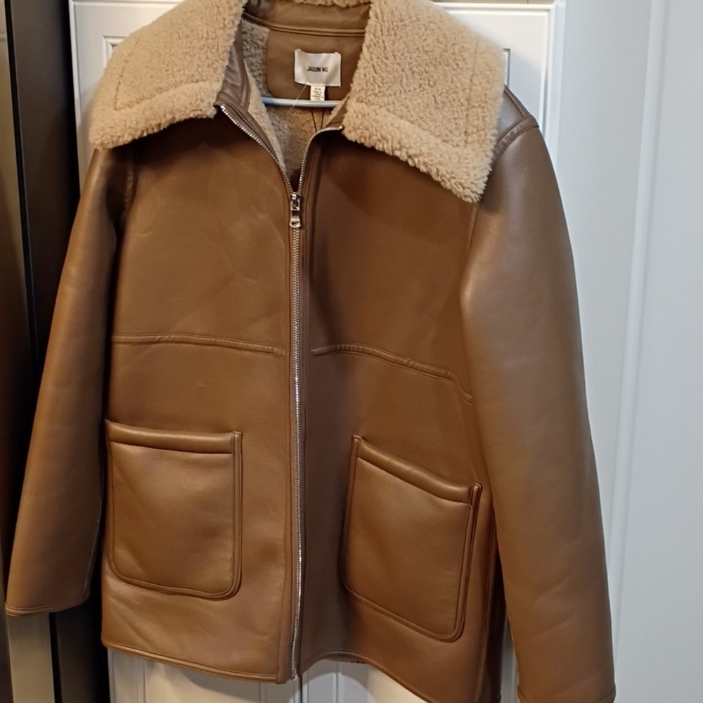 New! Jason Wu Faux Leather Jacket Size Medium - Picture 2 of 10
